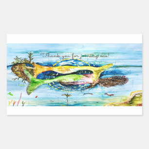 Rectangular Pegatina de Sirenas