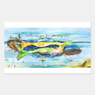 Rectangular Pegatina de Sirenas