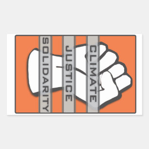 Rectangular Pegatina de solidaridad para la justicia climática