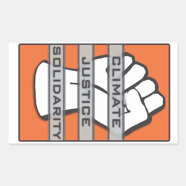 Rectangular Pegatina de solidaridad para la justicia climática (Anverso)