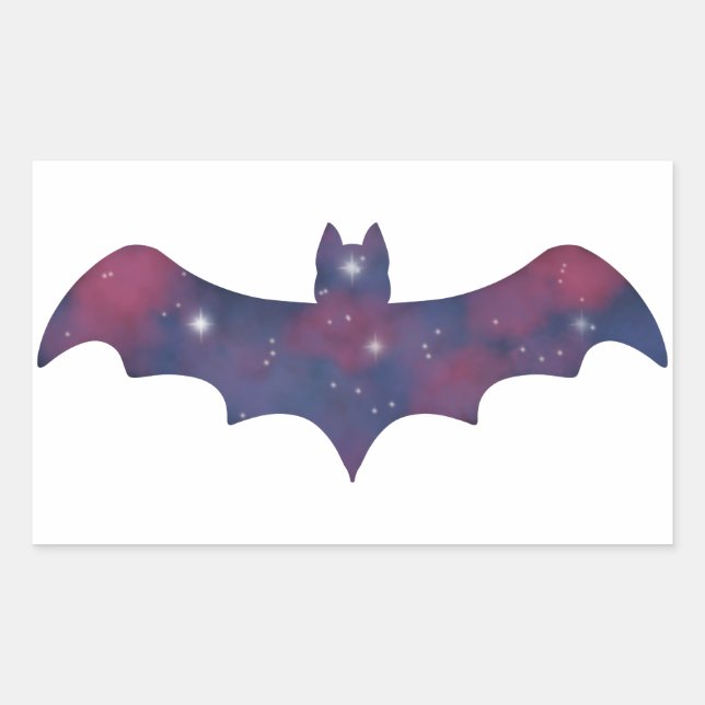 Rectangular Pegatina de Starscape Dark Bat (Anverso)