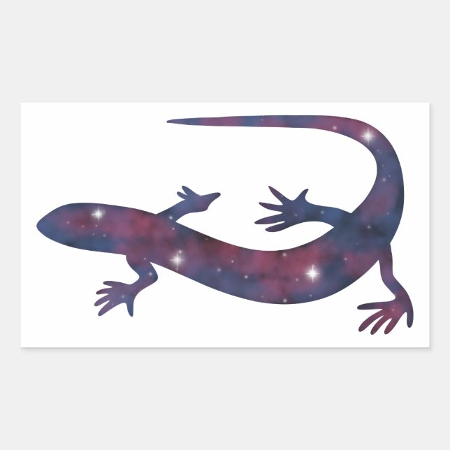 Rectangular Pegatina de Starscape Gecko oscuro (Anverso)