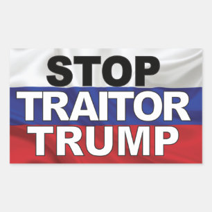 Rectangular Pegatina de Stop Traitor Trump