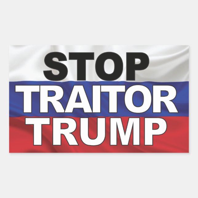 Rectangular Pegatina de Stop Traitor Trump (Anverso)