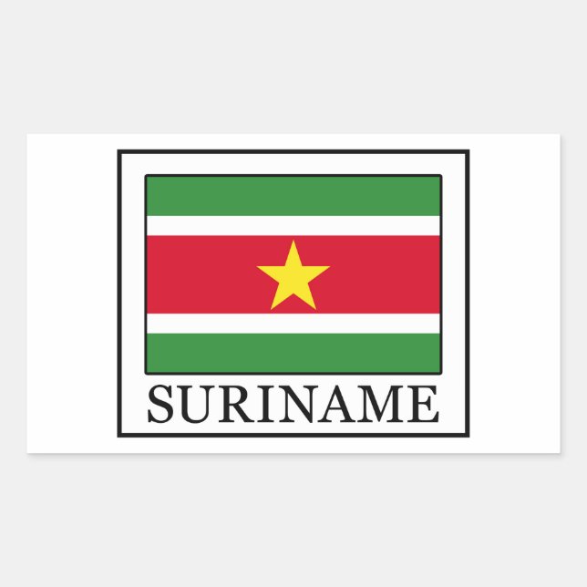 Rectangular Pegatina de Surinam (Anverso)