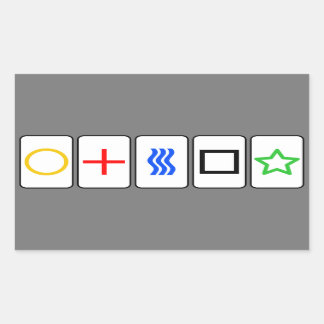 Rectangular Pegatina de tarjetas Zener - Gris