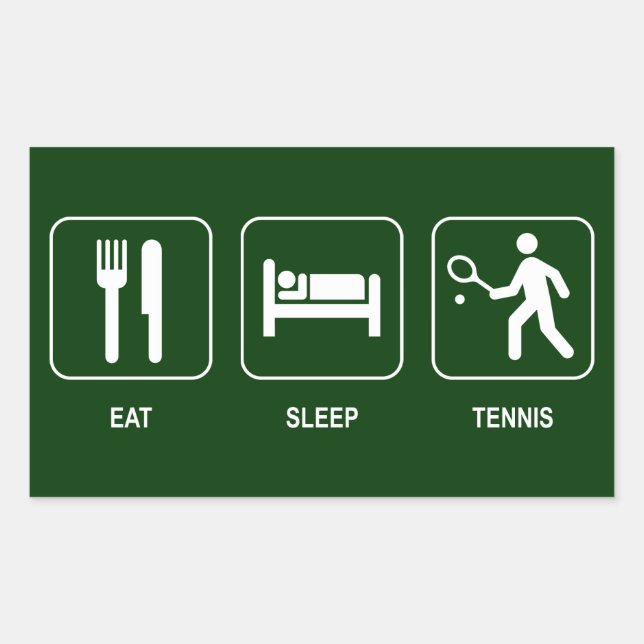 Rectangular Pegatina de Tenis de Sleep (Anverso)