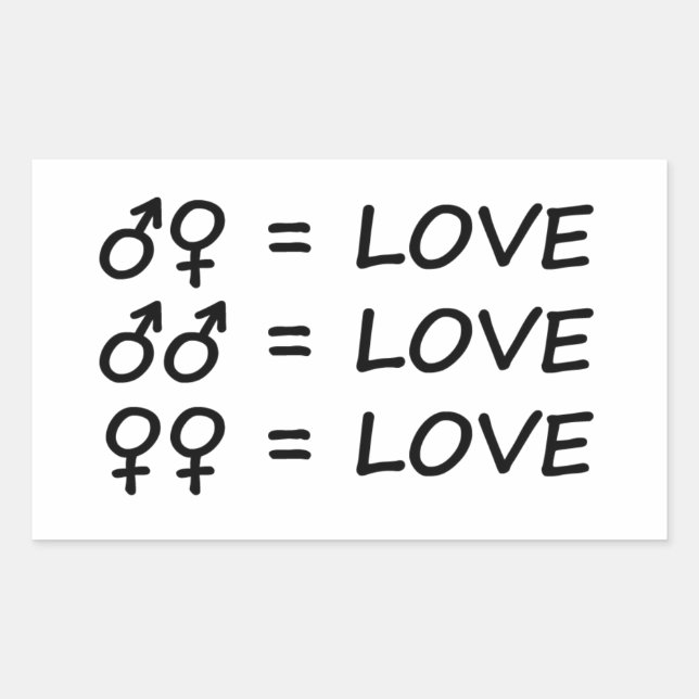 Rectangular pegatina de texto de amor - rectángulo (Anverso)
