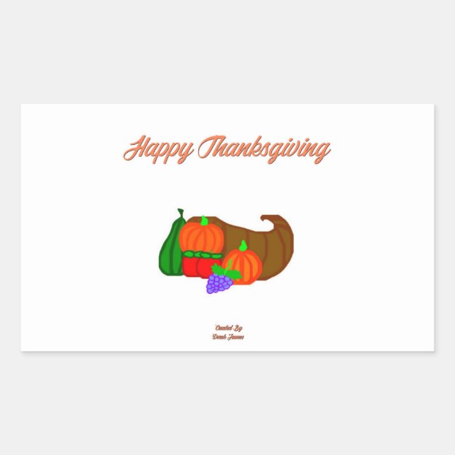 Rectangular Pegatina de Thankings Cornucopia Rectangle (Anverso)