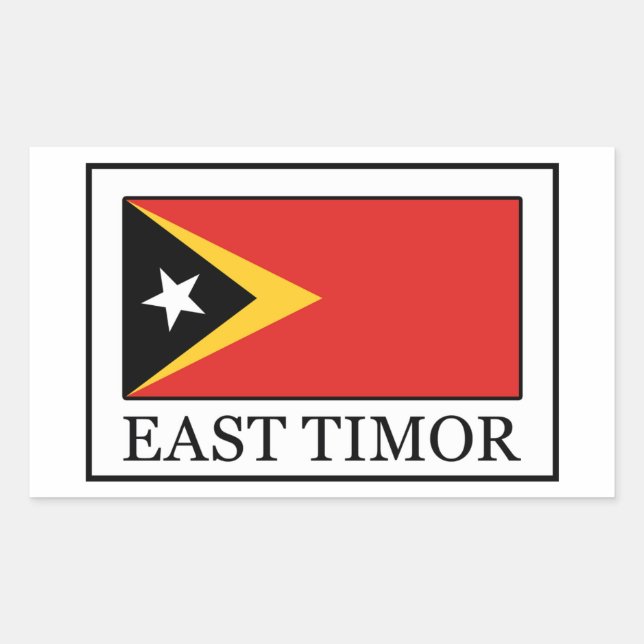Rectangular Pegatina de Timor Oriental (Anverso)