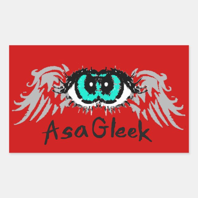 Rectangular Pegatina de toma doble (Anverso)