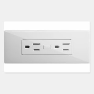 Rectangular Pegatina de Tomada Eléctrica de Broma Divertida Dí