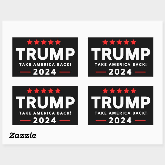 Rectangular Pegatina de Trump 2024 (Hoja)