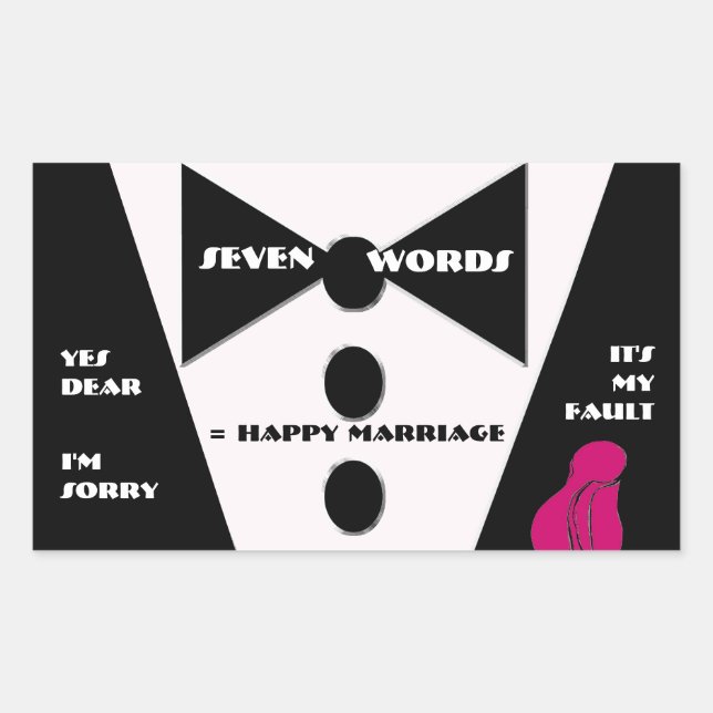 Rectangular Pegatina De Tuxedo que elige color Rosa (Anverso)