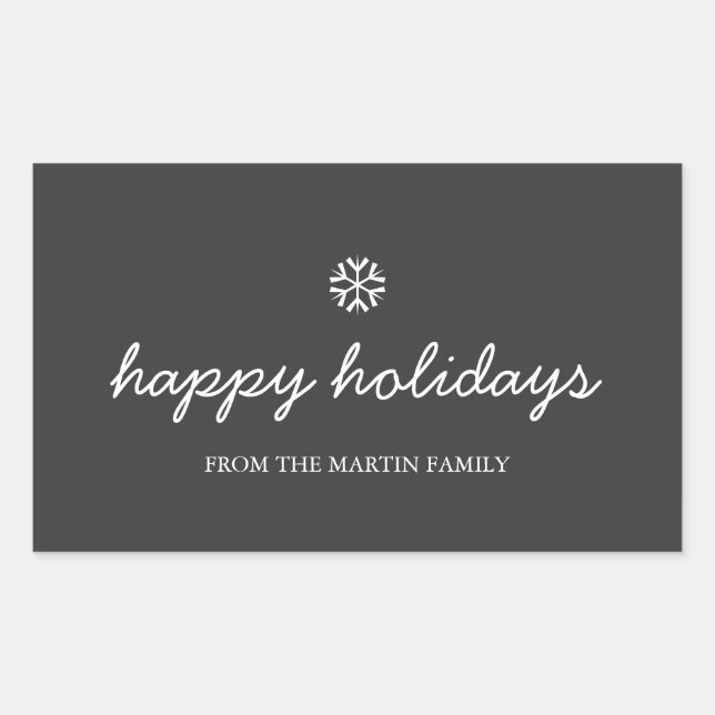 Rectangular Pegatina de vacaciones - vacaciones felices (Anverso)