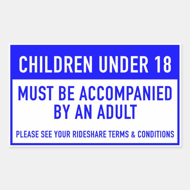 Rectangular Pegatina de ventana secundaria de Rideshare (Anverso)