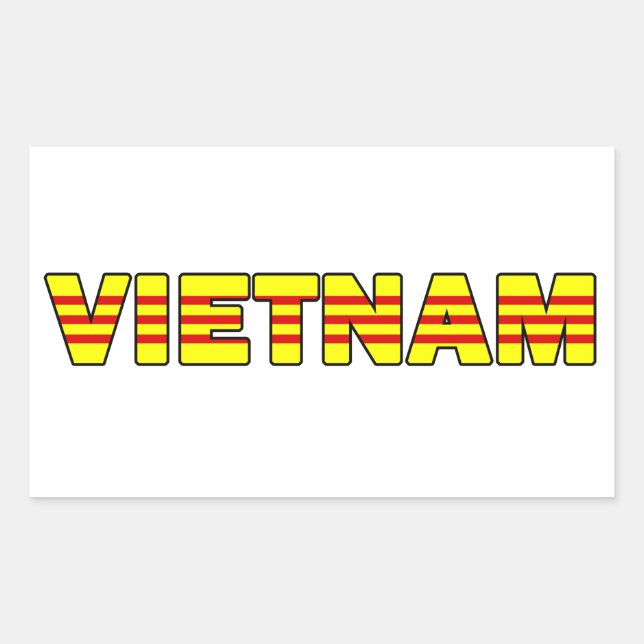 Rectangular Pegatina de Vietnam (Anverso)