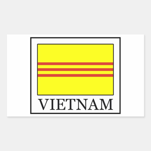 Rectangular Pegatina de Vietnam (Anverso)
