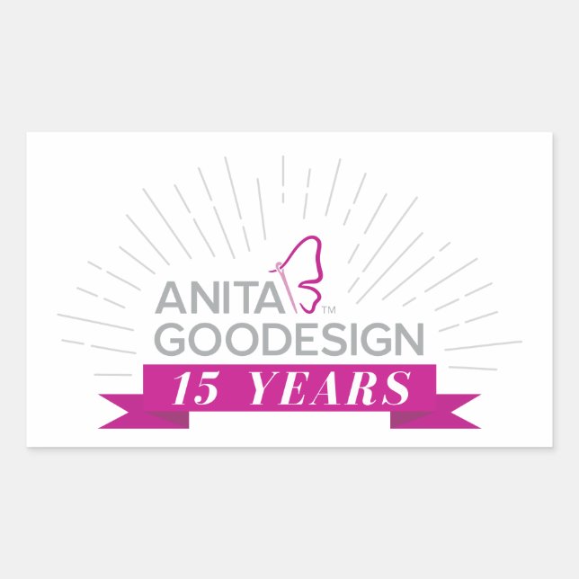 Rectangular Pegatina del 15° Aniversario de Anita (Anverso)