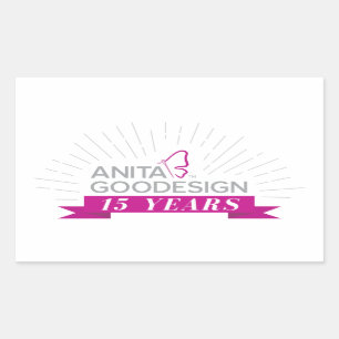 Rectangular Pegatina del 15° Aniversario de Anita