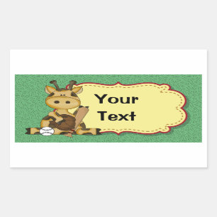 Rectangular Pegatina del béisbol de la jirafa