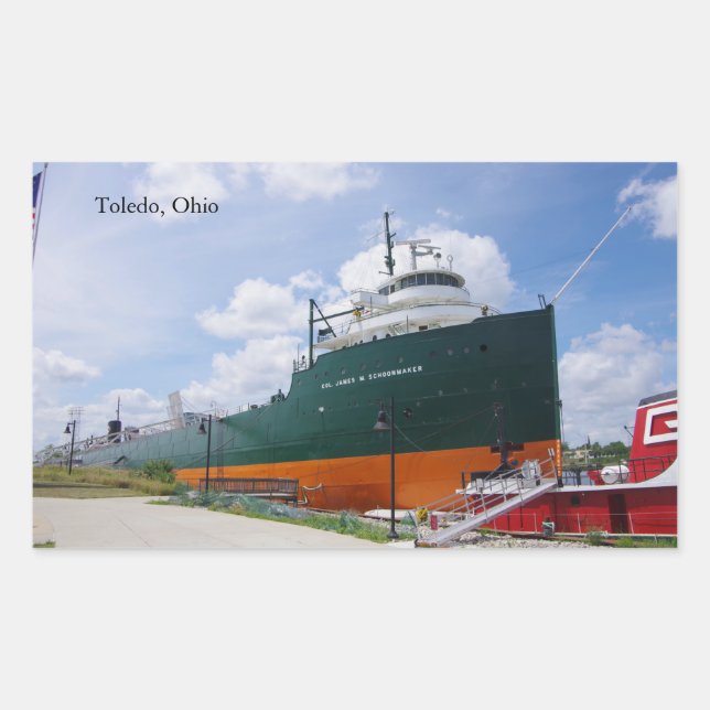 Rectangular Pegatina del Coronel James M. Schoonmaker (Anverso)