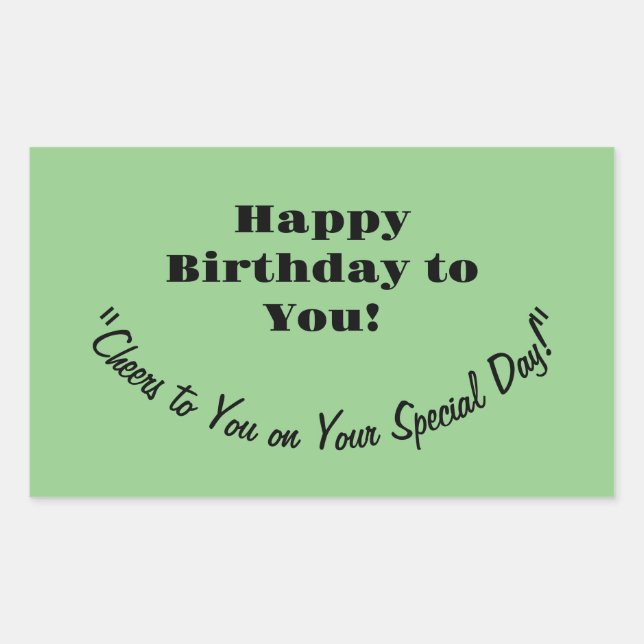 Rectangular Pegatina DEL CUMPLEAÑOS (Anverso)