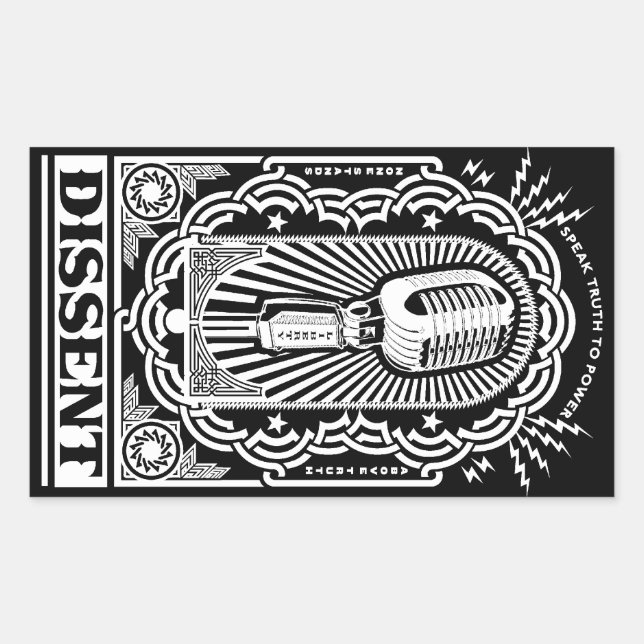 Rectangular Pegatina del desacuerdo (Anverso)