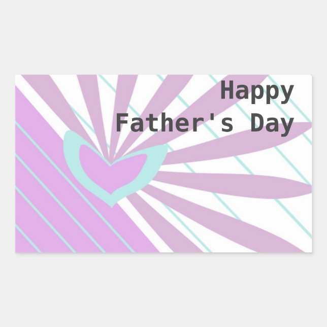 Rectangular Pegatina del Día del Padre Feliz (Anverso)
