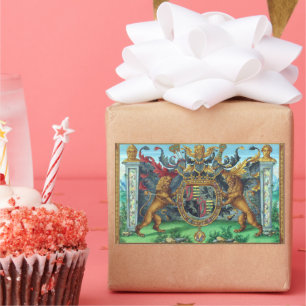 Rectangular Pegatina del Escudo de Armas