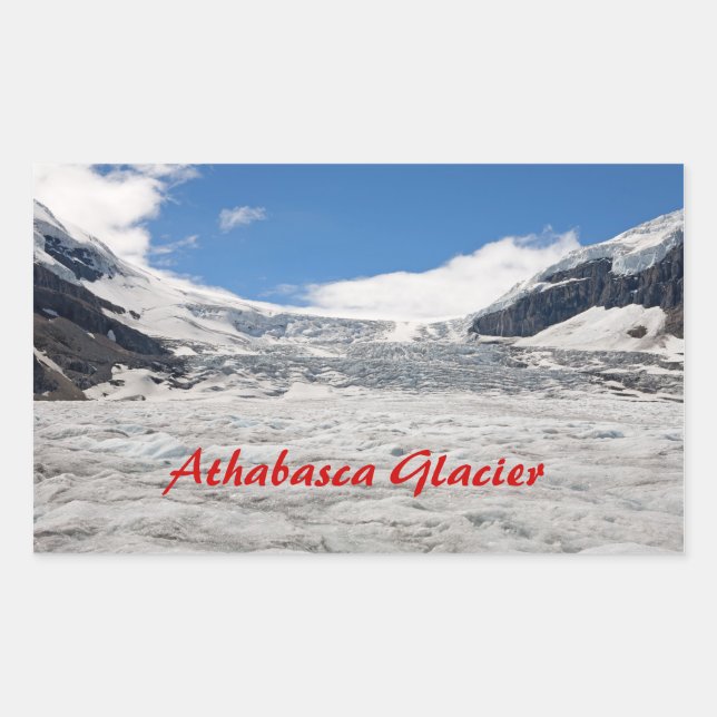 Rectangular Pegatina del glaciar Athabasca (Anverso)
