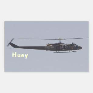 Rectangular Pegatina del helicóptero de Huey