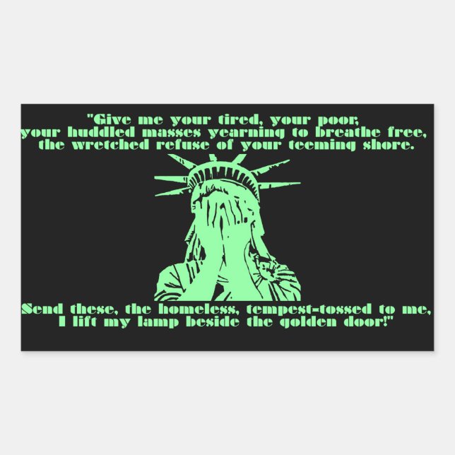 Rectangular Pegatina del llanto de la libertad (Anverso)