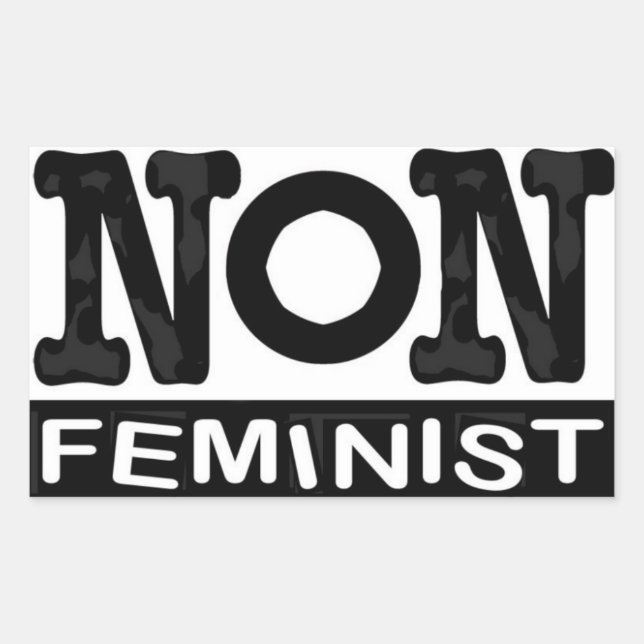Rectangular Pegatina del logo no feminista clásico (Anverso)