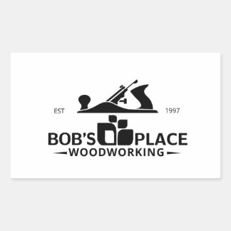 Rectangular Pegatina del logotipo de Bob's Place