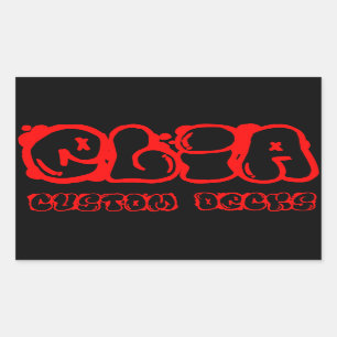 Rectangular Pegatina del logotipo de grafiti rojo