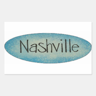 Rectangular Pegatina del logotipo de Nashville Music City
