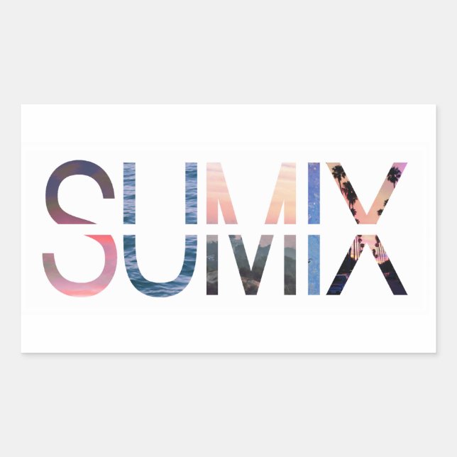 Rectangular Pegatina del logotipo de sumix (Anverso)