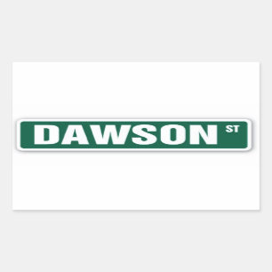 Rectangular Pegatina del nombre de la calle de Dawson