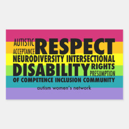 Rectangular PEGATINA del Orgullo Arcoiris AWN