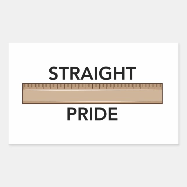 Rectangular Pegatina del Orgullo Directo (Anverso)