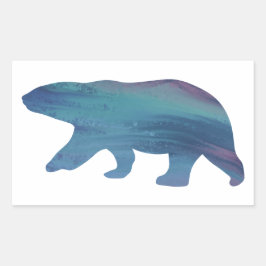 Rectangular Pegatina del oso polar de estilo acrílico