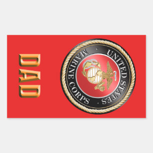 Rectangular Pegatina del papá del USMC