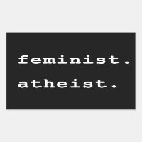 Pegatina del parachoques ateo feminista