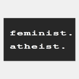 Rectangular Pegatina del parachoques ateo feminista