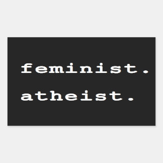 Rectangular Pegatina del parachoques ateo feminista