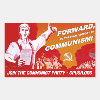 Rectangular Pegatina del Partido Comunista