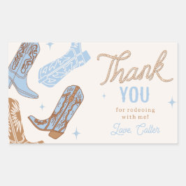 Rectangular Pegatina del partido de cumpleaños Cowboy