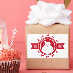 Rectangular pegatina del polo norte de santa