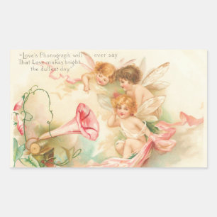 Rectangular Pegatina del rectángulo Ángel I Cupido